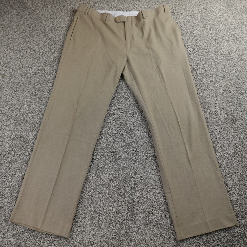 Ralph Lauren Pants Mens‎ 40X32 Brown Tan Chino Trouser Slacks Flat Front Stretch